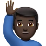 Man Raising Hand: Dark Skin Tone Emoji 🙋🏿‍♂️ image - Apple style