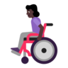 Woman In Manual Wheelchair: Dark Skin Tone Emoji 👩🏿‍🦽 image - Microsoft Classic 2D style