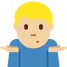 Man Shrugging: Medium-Light Skin Tone Emoji 🤷🏼‍♂️ image - Twitter / X (Twemoji) style