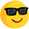 Uśmiechnięta twarz z okularami przeciwsłonecznymi Emoji 😎 image - Facebook Messenger (2016) style
