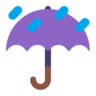 带雨点的雨伞 Emoji ☔ image - Microsoft Classic 2D style