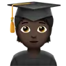 Student: Dark Skin Tone Emoji 🧑🏿‍🎓 image - Apple style