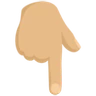 Backhand Index Pointing Down: Medium-Light Skin Tone Emoji 👇🏼 image - Facebook Messenger (2016) style