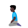 Man Kneeling: Dark Skin Tone Emoji 🧎🏿‍♂️ image - Microsoft Classic 2D style