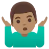 Man Shrugging: Medium Skin Tone Emoji 🤷🏽‍♂️ image - Google Noto Color style