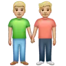Men Holding Hands: Medium-Light Skin Tone Emoji 👬🏼 image - WhatsApp style
