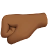 Left-Facing Fist: Medium-Dark Skin Tone Emoji 🤛🏾 image - Apple style