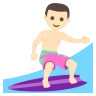 Person Surfing: Light Skin Tone Emoji 🏄🏻 image - EmojiTwo style
