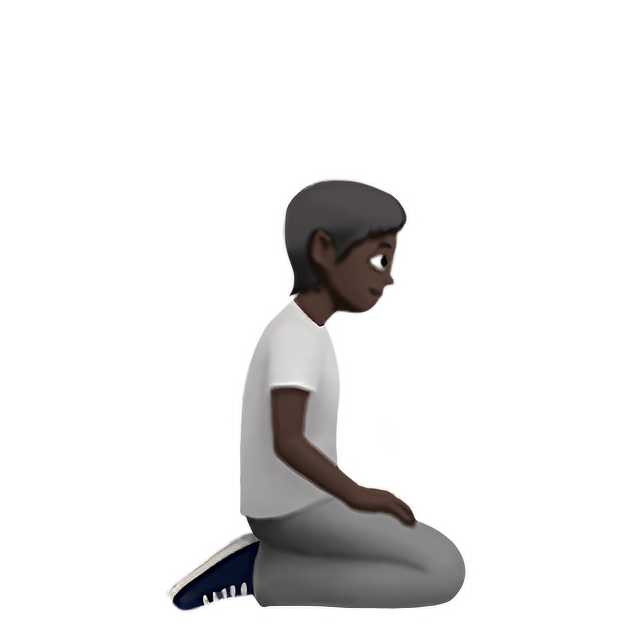 Person Kneeling Facing Right: Dark Skin Tone