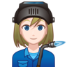 Woman Factory Worker: Light Skin Tone Emoji 👩🏻‍🏭 image - Emojidex style
