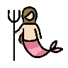 Mermaid: Light Skin Tone Emoji 🧜🏻‍♀️ image - OpenMoji style