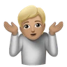 Person Shrugging: Medium-Light Skin Tone Emoji 🤷🏼 image - Huawei Harmony OS style