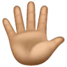 Hand With Fingers Splayed: Medium Skin Tone Emoji 🖐🏽 image - Samsung style