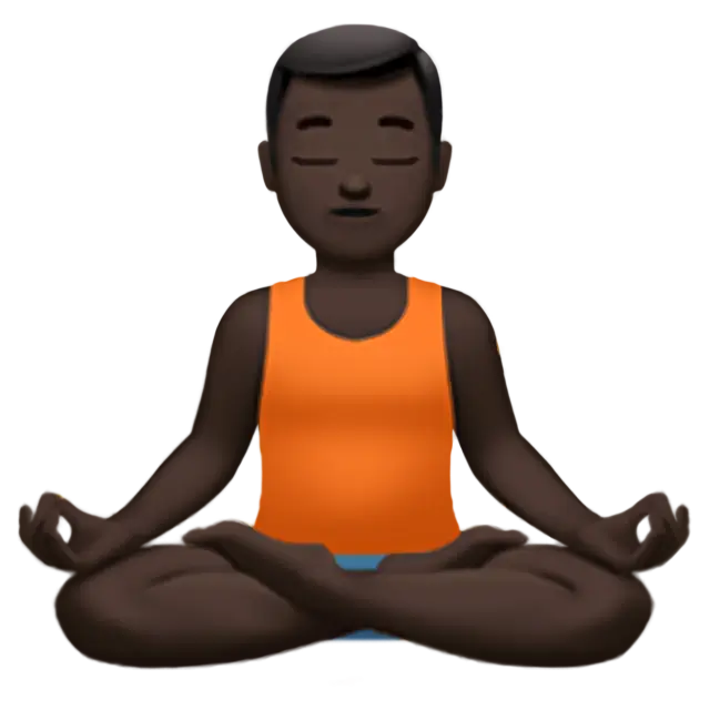 Man In Lotus Position: Dark Skin Tone