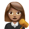 Woman Judge: Medium Skin Tone Emoji 👩🏽‍⚖️ image - Apple style