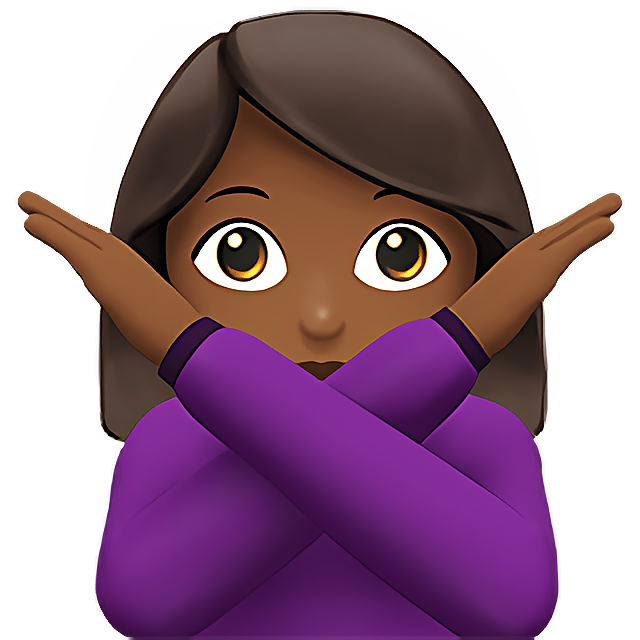 Woman Gesturing No: Medium-Dark Skin Tone