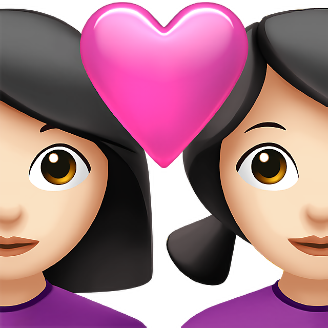 Couple With Heart: Woman, Woman, Light Skin Tone