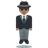 Person In Suit Levitating: Medium-Dark Skin Tone