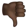 Thumbs Down: Dark Skin Tone Emoji 👎🏿 image - WhatsApp style