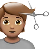 Person Getting Haircut: Medium Skin Tone Emoji 💇🏽 image - Apple style