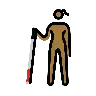 Woman With White Cane: Medium-Dark Skin Tone Emoji 👩🏾‍🦯 image - OpenMoji style