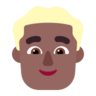 Man: Medium-Dark Skin Tone, Blond Hair Emoji 👱🏾‍♂️ image - Microsoft Classic 2D style