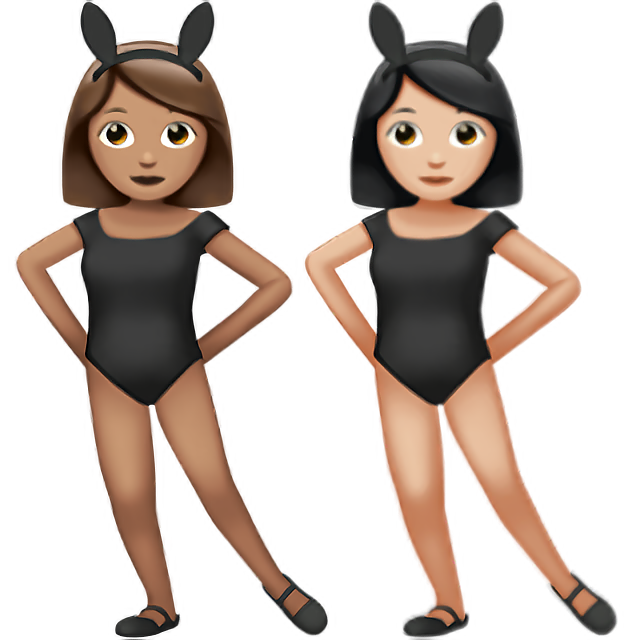 Women With Bunny Ears: Medium Skin Tone, Light Skin Tone