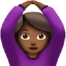 Woman Gesturing Ok: Medium-Dark Skin Tone Emoji 🙆🏾‍♀️ image - Apple style
