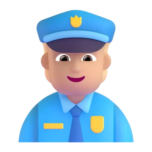 👮🏼 - Police Officer: Medium-Light Skin Tone Emoji meaning, copy and ...