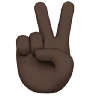 Victory Hand: Dark Skin Tone Emoji ✌🏿 image - Apple style