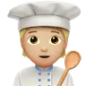Cook: Medium-Light Skin Tone Emoji 🧑🏼‍🍳 image - Apple style
