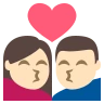 Kiss: Light Skin Tone Emoji 💏🏻 image - EmojiTwo style