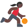 Woman Bouncing Ball: Dark Skin Tone Emoji ⛹🏿‍♀️ image - Tossface style