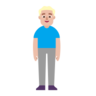 Man Standing: Medium-Light Skin Tone Emoji 🧍🏼‍♂️ image - Microsoft Classic 2D style