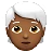 Person: Medium-Dark Skin Tone, White Hair