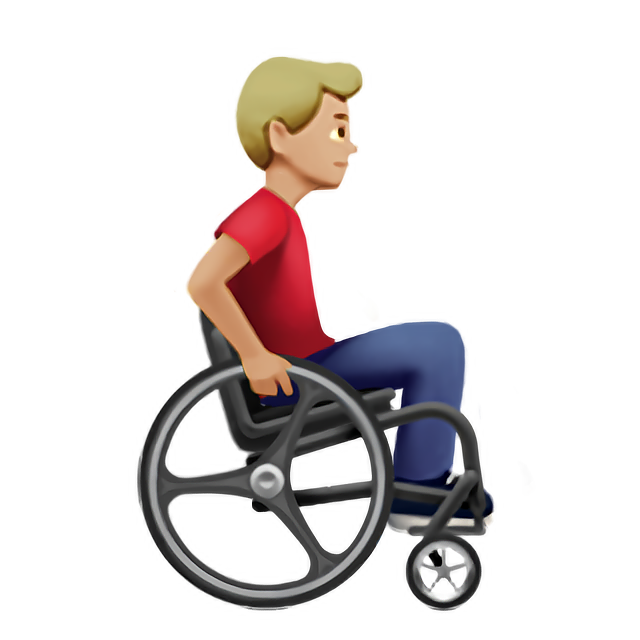Man In Manual Wheelchair Facing Right: Medium-Light Skin Tone