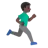 Man Running Facing Right: Dark Skin Tone