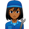 Woman Mechanic: Medium-Dark Skin Tone Emoji 👩🏾‍🔧 image - Emojidex style