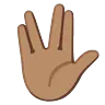Vulcan Salute: Medium Skin Tone Emoji 🖖🏽 image - Google Noto Color Animated style