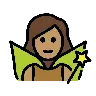 Woman Fairy: Medium Skin Tone Emoji 🧚🏽‍♀️ image - OpenMoji style