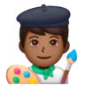 Man Artist: Medium-Dark Skin Tone Emoji 👨🏾‍🎨 image - Samsung style