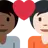 Couple With Heart: Person, Person, Dark Skin Tone, Light Skin Tone