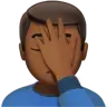 Man Facepalming: Medium-Dark Skin Tone Emoji 🤦🏾‍♂️ image - Apple style