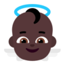 Baby Angel: Dark Skin Tone Emoji 👼🏿 image - Microsoft Classic 2D style