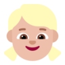 Girl: Medium-Light Skin Tone Emoji 👧🏼 image - Microsoft Classic 2D style