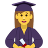Woman Student Emoji 👩‍🎓 image - Skype style