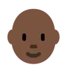 Person: Dark Skin Tone, Bald Emoji 🧑🏿‍🦲 image - Twitter / X (Twemoji) style