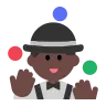 Person Juggling: Dark Skin Tone Emoji 🤹🏿 image - Tossface style