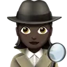Woman Detective: Dark Skin Tone Emoji 🕵🏿‍♀️ image - Apple style