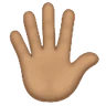 Hand With Fingers Splayed: Medium Skin Tone Emoji 🖐🏽 image - Huawei Harmony OS style